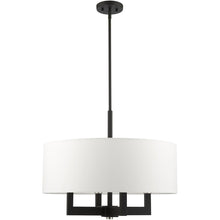 Load image into Gallery viewer, 22" Four Light Dimmable Chandelier With Shades - Black