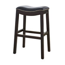 Load image into Gallery viewer, Solid Wood Backless Bar Height Bar Chair - Black / Espresso