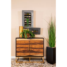 Load image into Gallery viewer, Denali - 2 Door Accent Cabinet With Variegated Grain Doors And Soft Base - Walnut
