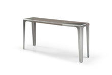 Load image into Gallery viewer, Solid Wood Metal Double Pedestal Console Table - Gray / Silver