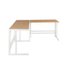 Load image into Gallery viewer, Roman - Industrial L Shaped Desk - White / Natural