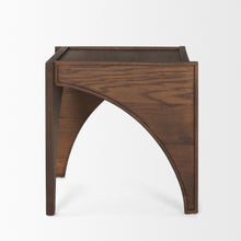 Load image into Gallery viewer, 24" Wood Modern Arched Square End Table - Brown