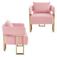 Load image into Gallery viewer, Modern Classic Design Decorative Chair Teddy Fleece Upholstered And Metal Foot