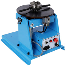 Load image into Gallery viewer, Portable Rotary Welding Positioner With 3 Jaw Lathe Chuck, 0 - 90° Turntable - Blue
