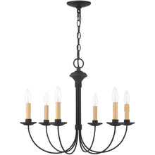 Load image into Gallery viewer, 19" Six Light Dimmable Chandelier With Shades - Black