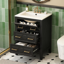Load image into Gallery viewer, Bathroom Vanity With Sink, Free Standing Single Set, 3 Drawer Storage Cabinet