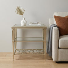 Load image into Gallery viewer, Tempered End Table With Two Shelves - Clear / Clear
