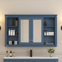 Load image into Gallery viewer, Wall-Mounted Mirror Cabinet With Adjustable Shelf And Open Shelves