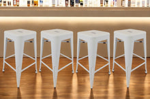 Load image into Gallery viewer, Metal Backless Bar Height Bar Chairs (Set of 4) - White