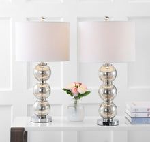 Load image into Gallery viewer, 27" Novelty Table Lamps With Drum Shades (Set of 2) - Silver
