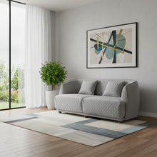 Load image into Gallery viewer, Modern Curved Back Quilted Loveseat - Light Gray