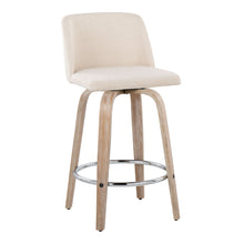 Load image into Gallery viewer, Toriano - Contemporary Fixed Height Counter Stool With Swivel & Round Footrest Modern Design (Set of 2)