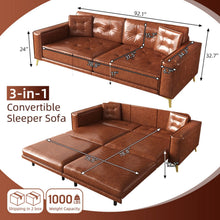 Load image into Gallery viewer, King Size Pull Out Sofa Bed 3 In 1