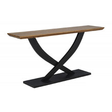 Load image into Gallery viewer, Entryway Console Table With Cross Legs Design - Natural / Espresso