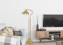 Load image into Gallery viewer, Traditional Shaped Floor Lamp With Antiqued Brass Dome Shade - Brass
