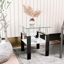Load image into Gallery viewer, Modern Tempered Glass Tea Table, End Square Table For Living Room