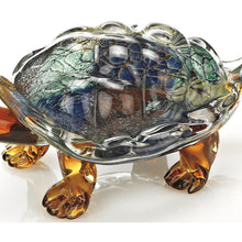 Load image into Gallery viewer, Murano Turtle Figurine Tabletop Sculpture (376123) - Clear / Brown / Green