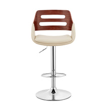 Load image into Gallery viewer, 43" Swivel Low Back Adjustable Height Bar Chair - Cream / Silver