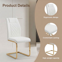 Load image into Gallery viewer, High Back Dining Chairs For Dining & Kitchen Room (Set of 4) - Golden / White