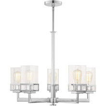 Load image into Gallery viewer, 29" Five Light Dimmable Chandelier With Shades - Silver
