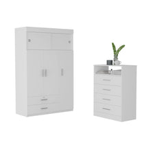 Load image into Gallery viewer, Four Drawer Dresser Wooden - White