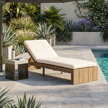 Load image into Gallery viewer, Adjustable Outdoor Chaise Lounge Patio Recliner - Beige / Light Teak