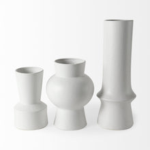 Load image into Gallery viewer, Abstract Cylinder Table Vase (397593) - White