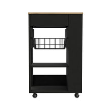 Load image into Gallery viewer, 22" Rolling Kitchen Cart With Storage - Natural / Black