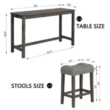 Load image into Gallery viewer, 4 Piece Bar Table Set With Power Outlet, 3 Padded Stools