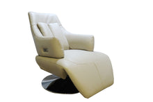 Load image into Gallery viewer, Tufted Genuine Leather Power Swivel Recliner (730570) - Sand
