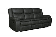 Load image into Gallery viewer, Italian Leather Sofa - Gray / Black