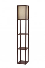 Load image into Gallery viewer, Column Floor Lamp With Beige Square Shade - Brown