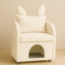 Load image into Gallery viewer, Bunny Ear Pet Friendly Armchair With Hidden Pet House With Storage Pocket For Bedroom & Living Room - Beige