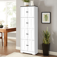 Load image into Gallery viewer, Tall Storage Cabinet With 8 Doors And 4 Shelves, Wall Storage Cabinet For Living Room, Kitchen, Office, Bedroom, Bathroom