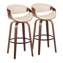 Load image into Gallery viewer, Symphony - Mid Century Modern Fixed Height Barstool With Swivel And Round Footrest (Set of 2)