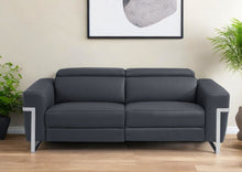 Load image into Gallery viewer, Italian Leather USB Sofa - Gray / Silver