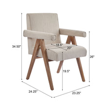 Load image into Gallery viewer, Contemporary Poppy Fabric Dining Armchair With Rubberwood Legs