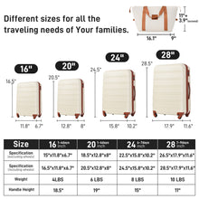 Load image into Gallery viewer, Hardshell Luggage Sets 4 Pieces + Bag Spinner Suitcase With Tsa Lock Lightweight - 16" / 20" / 24" / 28" Luggages
