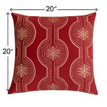 Load image into Gallery viewer, Holiday Throw Pillow With Snowflake Embroidery