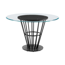Load image into Gallery viewer, 48" Glass And Iron Pedestal Base Round Top Dining Table - Brown