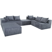 Load image into Gallery viewer, Luxury 8 Piece Modular U Shaped Sectional Sofa With Oversized Chaise Lounge And Bed Corduroy Upholstery