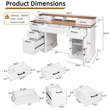 Load image into Gallery viewer, Office Desk With Charging Station & Storage Cabinet