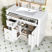 Load image into Gallery viewer, Bathroom Vanity With Sink, 3 Drawers & 2 Soft-Close Doors