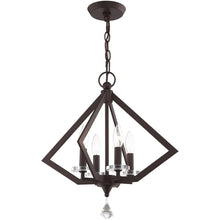 Load image into Gallery viewer, 19" Four Light Metal Dimmable Chandelier With Shades - Bronze