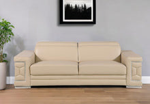 Load image into Gallery viewer, Sofa Leather With Silver Legs - Beige