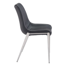 Load image into Gallery viewer, Upholstered Faux Leather Dining Side Chairs (Set of 2) - Black / Silver