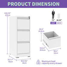 Load image into Gallery viewer, Steel Drawer Vertical File Cabinet With Lock For A4 Legal / Letter Size