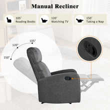 Load image into Gallery viewer, Modern Recliner Manual, Home Theater Chair With Adjustable Backrest