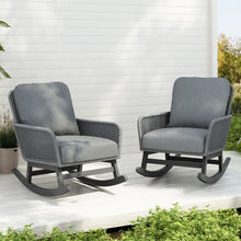 Load image into Gallery viewer, Contemporary Minimalist Wicker Rocking Chair With Soft Cushions And Durable Wooden Frame