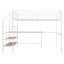 Load image into Gallery viewer, Loft Bed With Desk And Lateral Storage Ladder